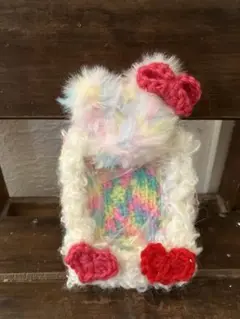 ＊フワモフトレカケース　レインボーくまちゃんとハート