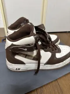 NIKE (ナイキ) Air Force 1 Mid Plaid Brown