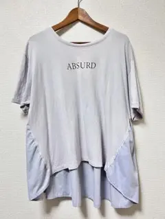 【美品】ABSURD フレアシルエット 切り替えフレアデザインTシャツ 半袖3L