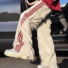 トラックパンツ ワイドパンツ ライン ワイド 大きいサイズ 楽ちん 普段着