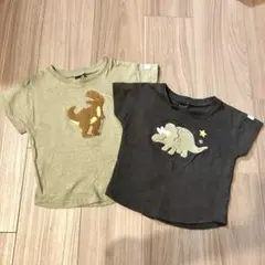 ルルアミ ダイナソーサガラ刺繍Tシャツ90㎝ 100㎝