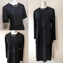 ⁑【美品】東京ソワール 高級喪服礼服 ワンピーススーツ 13号