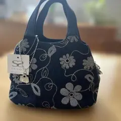 SAVOY サボイ 新品タグ付　ハンドバッグ　デニム地　花柄