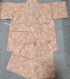 甚平 ピンク花柄 90cm　ハンドメイド