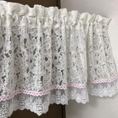カフェカーテン　目隠しカーテン(刺繍レース生地)