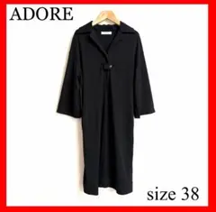 ADORE✨ブラック シャツワンピース サイズ38　スキッパー　襟付き