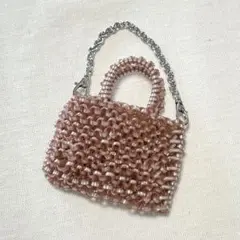 ミニワイヤーバッグ バッグチャーム ピンク
