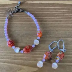 H.P.France ビーズ ブレスレット ピアス セット