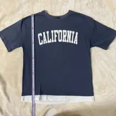 9/2までの限定価格 しまむら レイヤード風 Tシャツ 150cm ブルーグレー