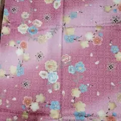 花柄ピンク　ハギレ　102×100cm