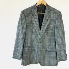 【ダックス】ガンクラブチェック柄シングルテーラードジャケット　ロゴ入り総裏地　M