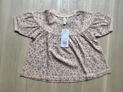 サマンサモスモスラーゴム　花柄パフスリーブTシャツ　100cm