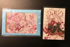 百鬼あやめ　箔押し複製サイン入りポストカード 2枚セット