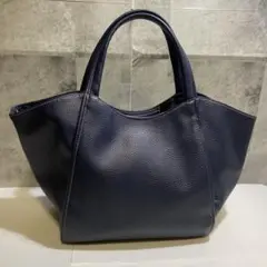 【極美品】KITAMURA　Kロゴ　シュリンクレザートートバッグ　ブラック