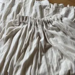 ヤヌーク　麻　パンツ　ズボン　ワイド　キュロット