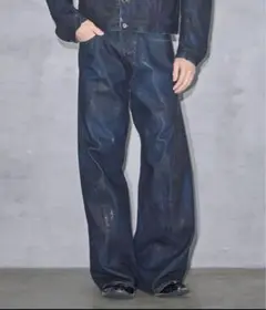【NVRFRGT】 COATING 3D TWISTEDWIDELEGJEANS