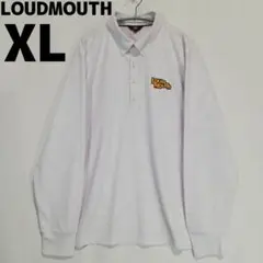 LOUDMOUTH メンズ 長袖ポロシャツ ホワイト 白 ラウドマウス XL