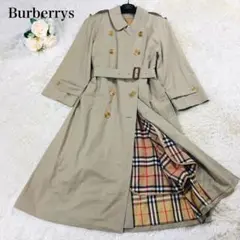 美品 バーバリーズ トレンチコート ライナー ベルト付 ノバチェック カーキ M