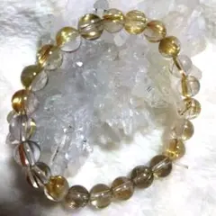ゴールドルチルクォーツブレスレット 透明