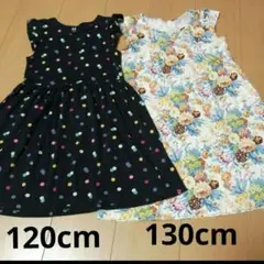 キッズ　H＆M ユニクロ　ノースリーブ　ワンピース　120.130cm 2枚