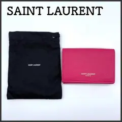 サンローラン TGN459784 タイニーウォレット 三つ折り財布 ピンク