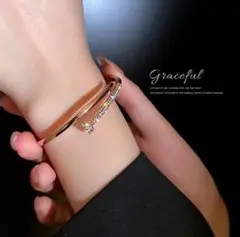 218 ブレスレット バングル 18K plating 釘 ユニセックス