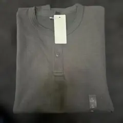 UNIQLO ドライワッフルヘンリーネック Tシャツ Lサイズ