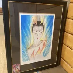 【最終値下げ】鶴田一郎「月の女神」ジクレー版画 直筆サイン入り 額縁入 ノエビア 最終値下げ】鶴田一郎「月の女神」ジクレー版画 直筆サイン入り
