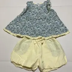 花柄トップス＆ショートパンツセット 90cm