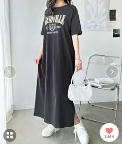 新品 GeeRAアソートロゴグラフィックプリントオーバーサイズＴシャツワンピース