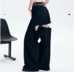 andwang back cutout denim pants インナー付き