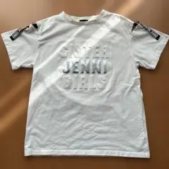 シスタージェニィ　肩あき　立体ロゴ　Tシャツ 白　シルバー　金具　テープロゴ