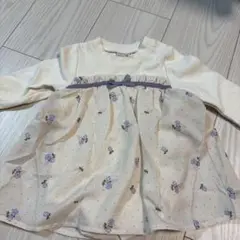 petit main 70 アイボリー 花柄 ワンピース