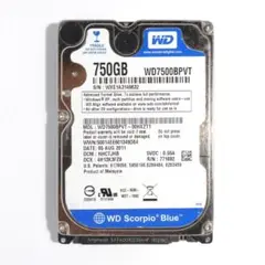 HDD 750GB 2.5" SATA 3Gbps 注意 WDC