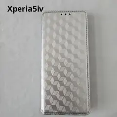Xperia5iv 手帳型 カバー ケース シルバー おしゃれ