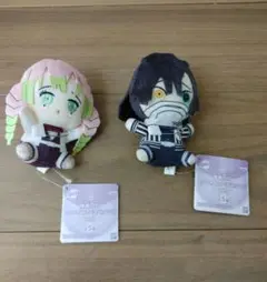 鬼滅の刃　くっつきぬいぐるみバッジ　伊黒小芭内　甘露寺蜜璃