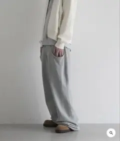 NEONSIGN Blind tuck sweat pants TOP GRAY