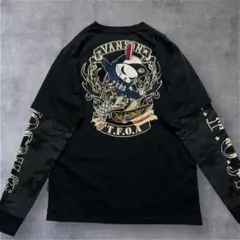 【美品】VANSON　デスラビット　フェイクレイヤード　長袖Tシャツ　Lサイズ