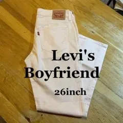 美品【ピンク】　Levi'sボーイフレンド　テーパード　ローライズデニム　26