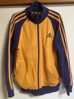 adidas トラックジャケット L オレンジ/パープル