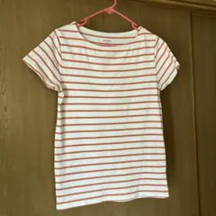 avail basic M 半袖Tシャツ 白とオレンジストライプ