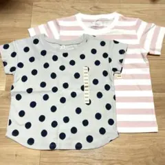 【新品】オーガニックコットン 天竺100cm ドット・ストライプ Tシャツセット
