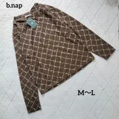 未使用タグ付き b.nap 長袖 トップス 長袖 ウール混 総柄 M〜L