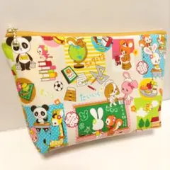 はいから横丁 学校 レトロ アニマル ハンドメイド ポーチ ファスナーポーチ
