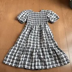 zara kids チェック柄 半袖ワンピース