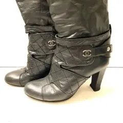CHANEL ブーツ ブラック 36 1/2