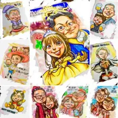 世界で1枚のオーダーメイド似顔絵★結婚記念日★送別★カップル★プレゼント