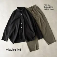 極美品 ミズイロインド mizuiro ind オーバーサイズ シャツ ブラック