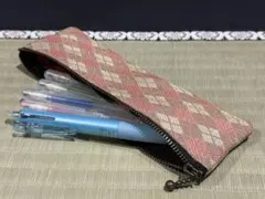 【ペンケース】　畳縁　薄い　軽い　丈夫　ピンク　新品