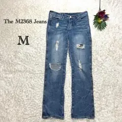 The M2368 Jeans ダメージジーンズ　ストレートデニム　綿　M